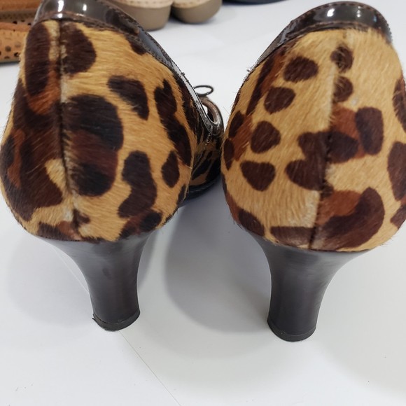Nurture Sandee Leather Heels; Leopard Print; Open Toe; Size 7 - Picture 5 of 9